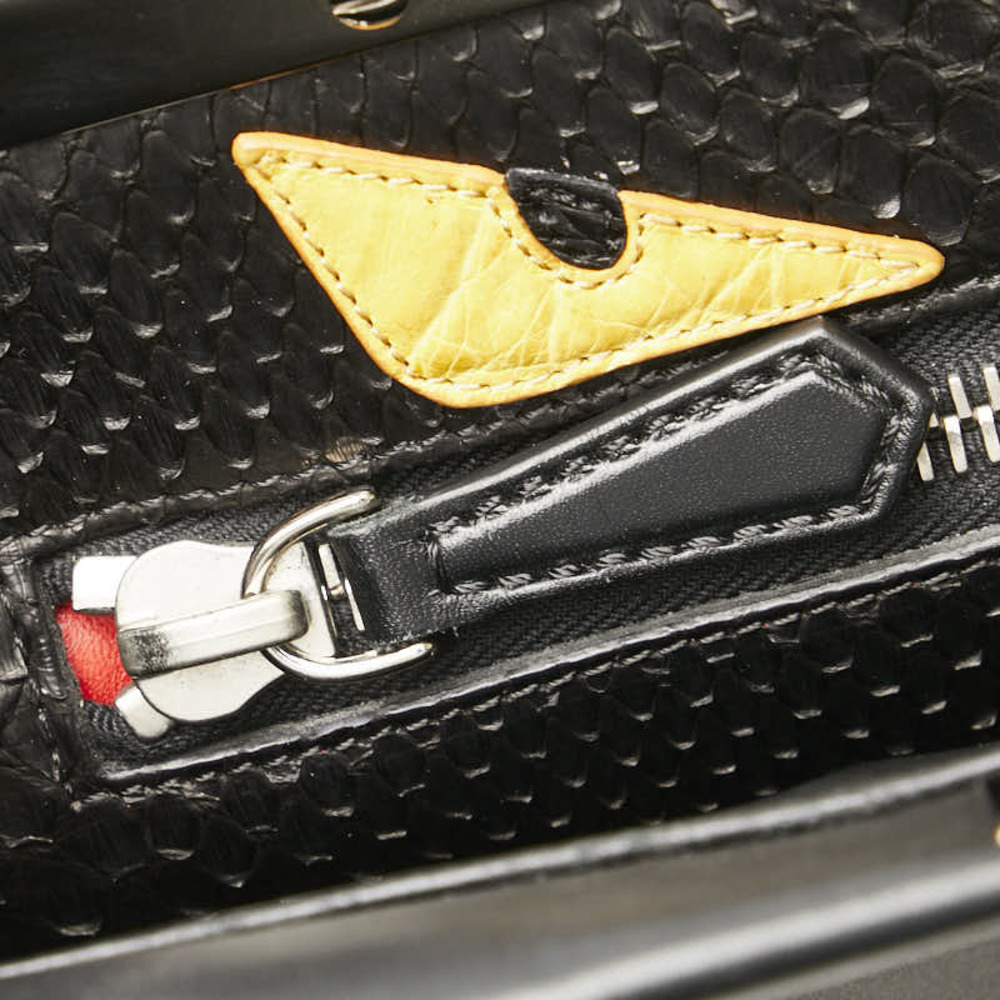Fendi Bee Cub Bugs Python Leather Handbag Black - image 8